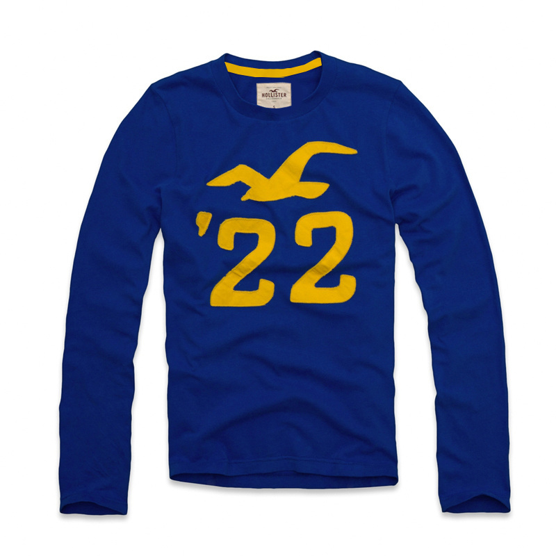 Hollister Hombres De Cuello Redondo Largo Remera HCO3782